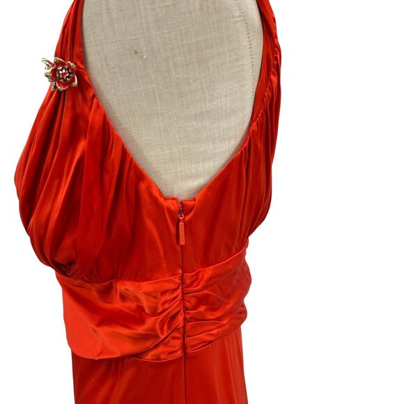 Roberto Cavalli Dress Slip Silk Empire Sleeveless Orange Size 44 US 8 - Picture 8 of 14